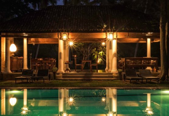 evening shot of pavilion and pool area sri lanka